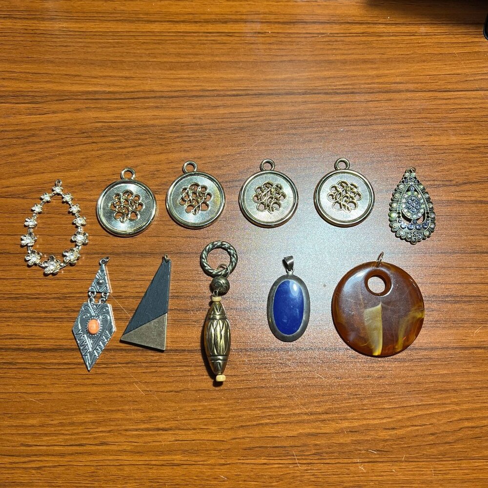 Lot Of 11 Assorted Pendants For Jewelry Making & Crafts
